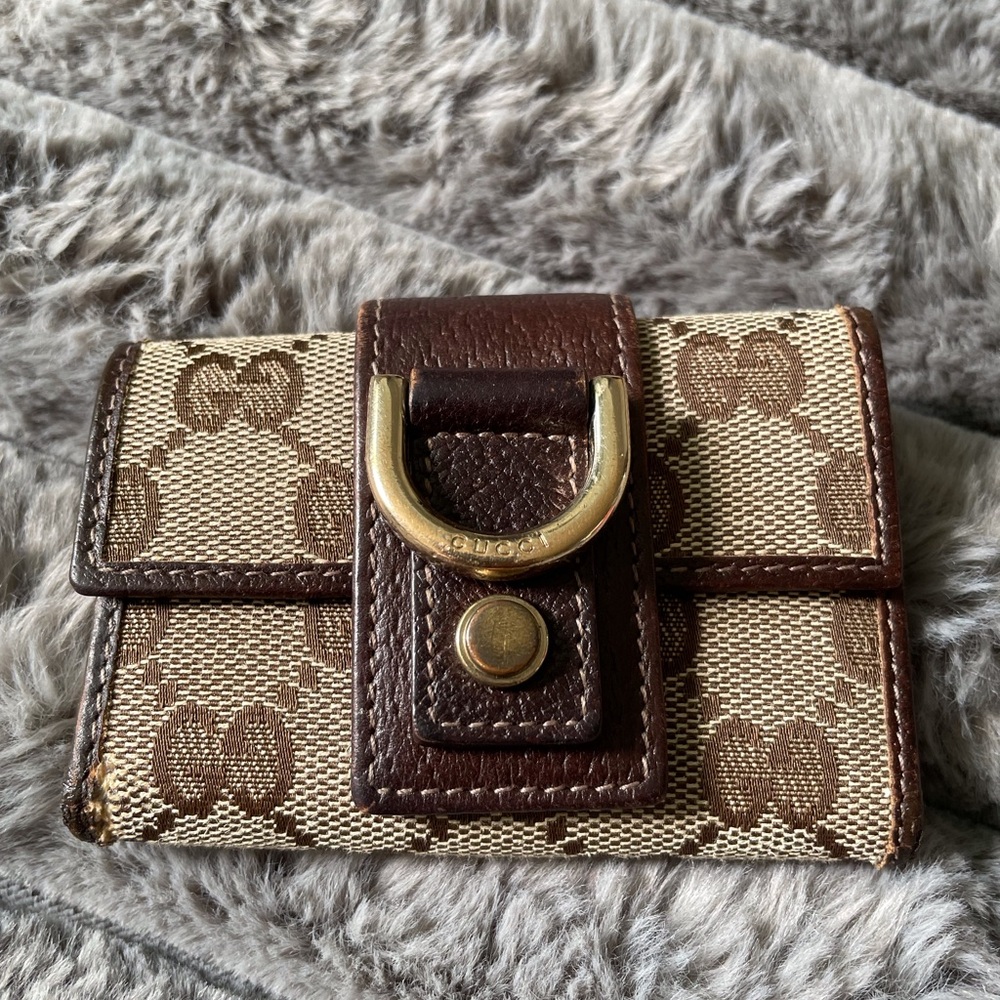 Gucci Abbey GG Logo 6 Ring Canvas Key Case